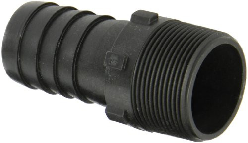 Dixon Valve HB150 Polypropylene Shank-Water Fitting  Tuff-Lite King Combination Nipple  1-1-2 NPT End x 1-1-2 Hose ID Barbed