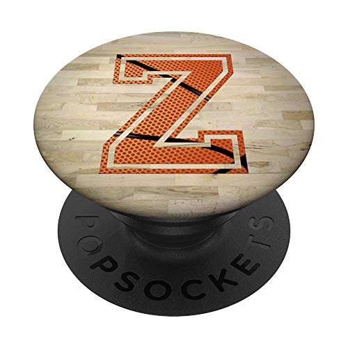 Z Basketball Ball Court Floor Monogram Initial Letter Name PopSockets Grip and Stand for Phones and Tablets