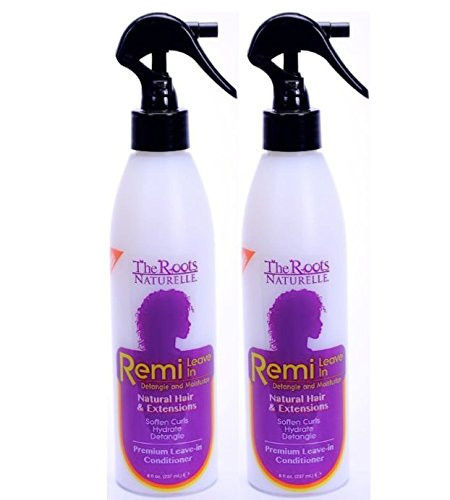 The Roots Naturelle Remi Leave In Conditioner Twin Pack- Hydrates  Detangles  Softens and Moisturizes- Contains Olive Oil  Shea Butter  Coconut Oil an