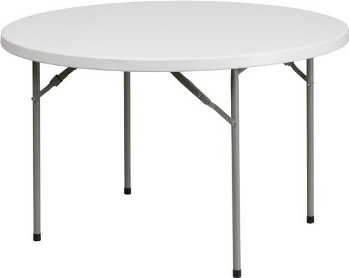 Flash Furniture 48'' Round Granite White Plastic Folding Table