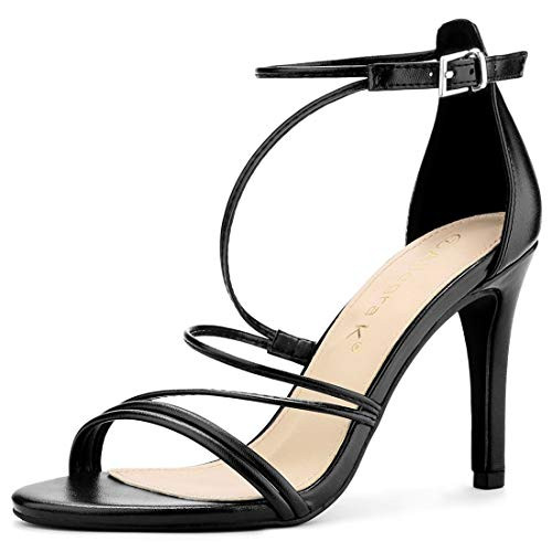 Allegra K Womens Party Strappy Stiletto Black High Heels Sandals - 8 M US