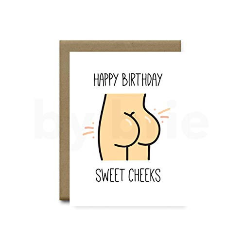 Birthday Card  Happy Birthday Sweet Cheeks Greeting Card  Funny Gift for Boyfriend  Husband  Girlfriend or Wife by brie