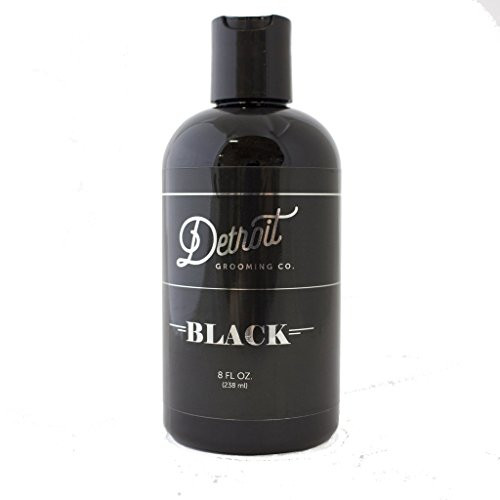 Black Beard Poo - Beard Shampoo and Facial Wash - Detroit Grooming Co- - Beard Conditioner and Cleaner - Amber Bourbon Scent -8oz-
