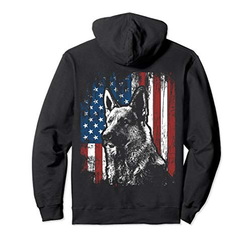 German Shepherd 4th of July American Flag Hoodie Gifts