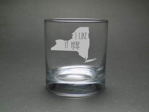 New York I Like It Here Rocks Glass