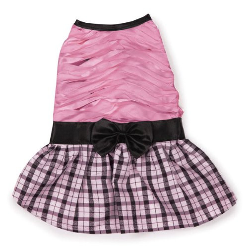 East Side Collection Polyester The First Lady Ruffle Taffeta Dog Dress  XX-Small  8-Inch  Pink