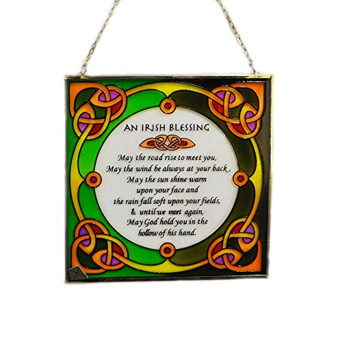 Royal Tara Irish Blessing Square 16 x 16cm Stained Glass Window Hang Suncatcher Royal Tara Irish Blessing Square 16 x 16cm Stained Glass Window Hang Suncatcher