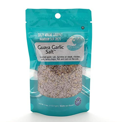 Salty Wahine Gourmet Hawaiian Sea Salts  Guava Garlic Salt  4 Oz Packet