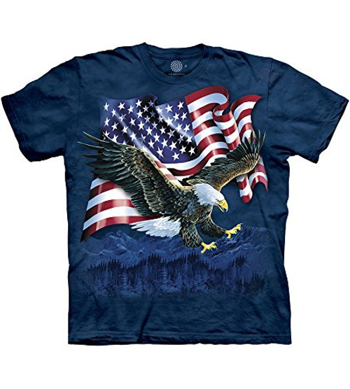 The Mountain Eagle Talon Flag Adult T-Shirt Blue XL The Mountain Eagle Talon Flag Adult T-Shirt Blue XL