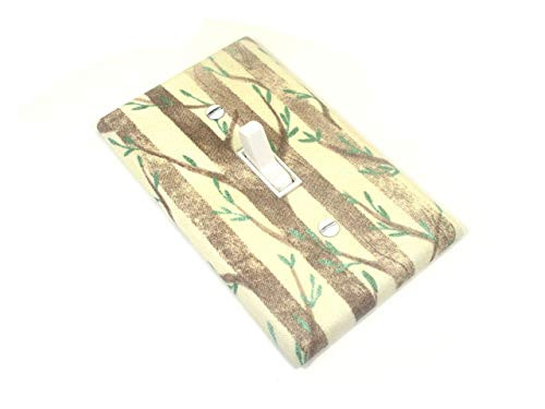 Green Leaves on Tree Branches Light Switch Cover Plate