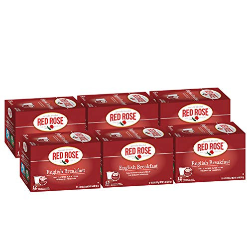 Red Rose Teas Black Teas  72 Single Serve Cups K-Cup Pods for Keurig Coffee Maker  English Breakfast