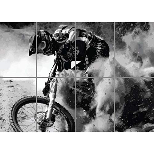 Doppelganger33 LTD Mountain Bike Downhill MTB Wall Art Multi Panel Poster Print 47x33 inches