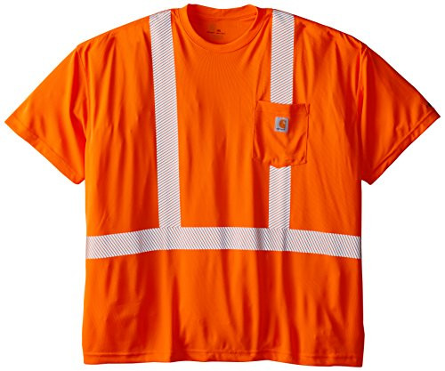 Carhartt Mens Big and Tall High Visibility Force Short Sleeve Class 2 Tee Brite Orange XXX-Large
