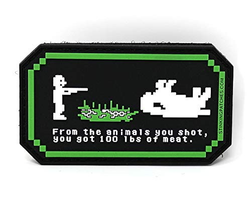 Oregon Trail Hunting Scene PVC Rubber Tactical Patch - Oregon Trail Inspired - Funny Morale Patch