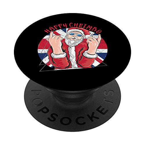 Hip Santa Claus British Christmas PopSockets Grip and Stand for Phones and Tablets