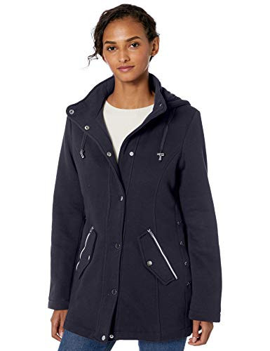 INTL d-e-t-a-i-l-s Womens Plus-size Hooded Sweatshirt Jacket with Asymetrical Zip Outerwear  -Stormy stormy night  1X
