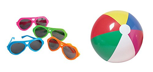 U-S- Toy Beach Pool Party Favor Supplies Ball Sunglasses 24 Piece Set for 12 Bundle