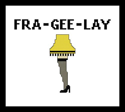 Counted Cross Stitch Pattern- Fra-gee-lay leg lamp
