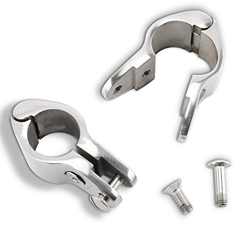 Yaegoo Boat Bimini Top Hinged Jaw Slide  Stainless Steel Marine Hardware Fitting - Rail Mount Hinged 1 -Pair-