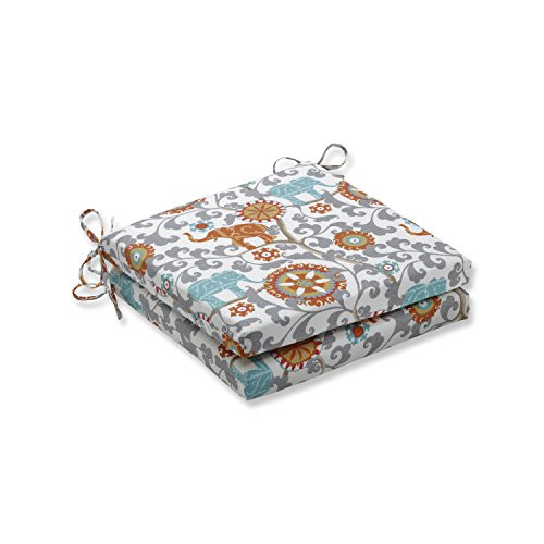 Pillow Perfect Outdoor/Indoor Menagerie Cayenne Squared Corners Seat Cushion 20x20x3 (Set of 2)