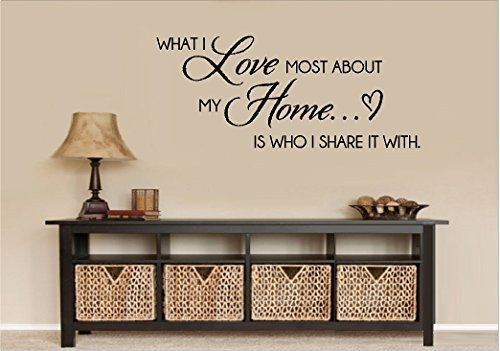 WHAT I LOVE MOST ABOUT MY HOME IS WHO I SHARE IT WITH VINYL DECAL HOME DECOR FOR THE HOME