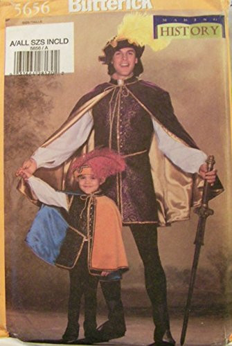 Butterick Making History All Sizes Mens-Childs Renaissance Costume 5656