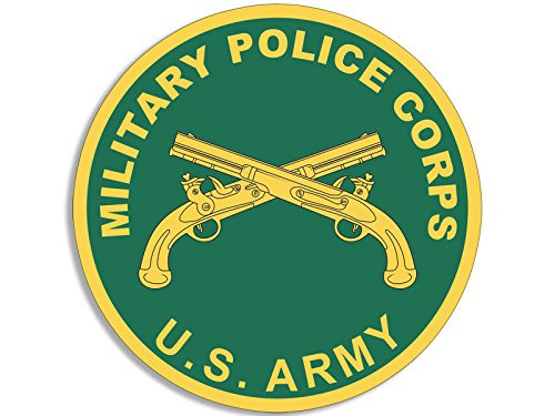 American Vinyl Round US Army Military Police Corps Seal Sticker -mp Logo Guns-