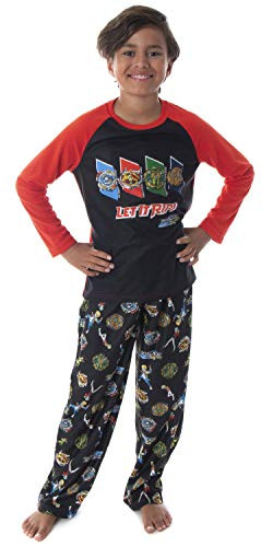 Beyblade Burst Boys Spinner Tops Fafnir Let It Rip 2 Piece Shirt and Pants Kids Pajama Set -SM  6-7-