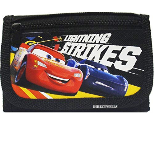 Disney Car Strikes Authentic Licensed Children Trifold Wallet -Black-