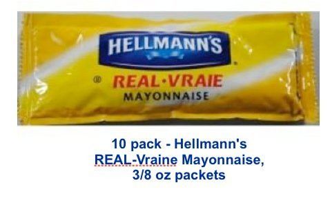 10 pack - Hellmanns REAL-Vraine Mayonnaise  3-8 oz packets