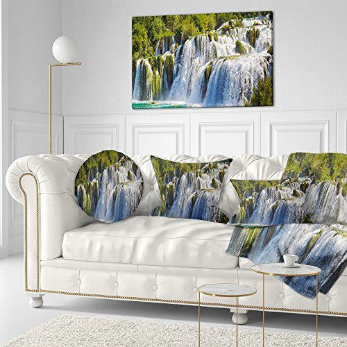 Designart PT6409-40-20 "Waterfall Krka Panorama Landscape Photography" Canvas Print, Blue, 40x20" Designart PT6409-40-20 "Waterfall Krka Panorama Landscape Photography" Canvas Print, Blue, 40x20"