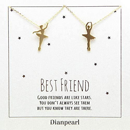 ballerina necklace Ballerina Dancer Ballet Dance Pendant Necklace  Best friend necklace for 2 girls  BFF Necklace  friendship necklace for 2  silver d
