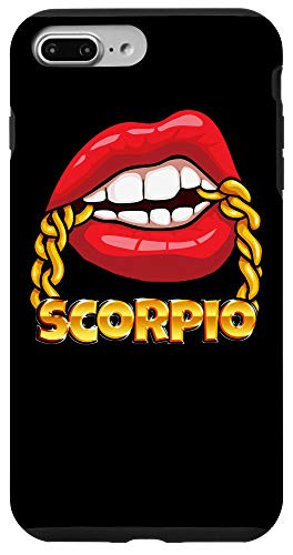 iPhone 7 Plus-8 Plus Juicy Lips Gold Chain Scorpio Zodiac Sign Case