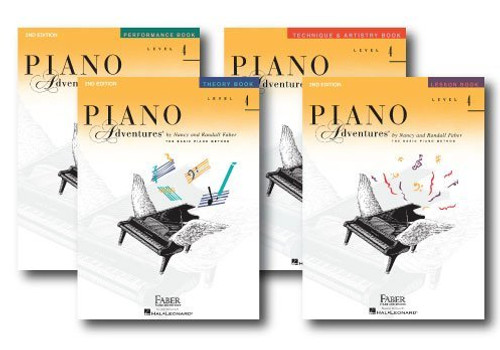 Faber Piano Adventures Level 4 Learning Library Pack Four Book Set - Lesson  Theory  Performance  and Technique and Artistry Books
