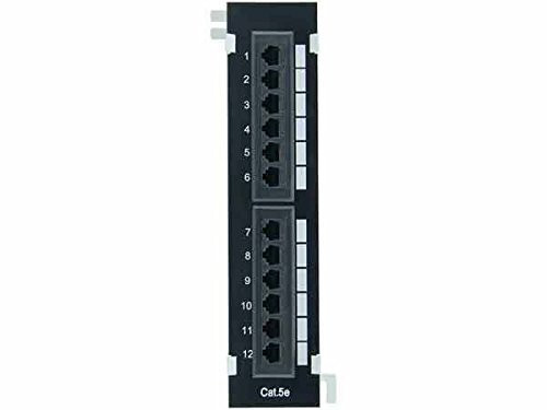 CNAweb 12 Port UL Listed Vertical Cat5e 110 RJ45 Patch Panel 568A 568B with Bracket