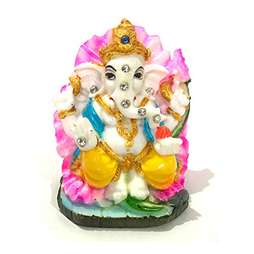 Ganpati Idol Car Dashboard Hindu Diwali Ganesha Statue Pooja Idols Statue Lord Ganapati Hindu God Murti Beautiful Statues Hindu Good Luck God Multi-Co