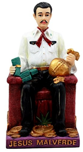 Atlantic Collectibles Jesus Malverde Statue Angel Of The Poor Sinaloa Religious Figurine Mexico Decor 6-25Tall