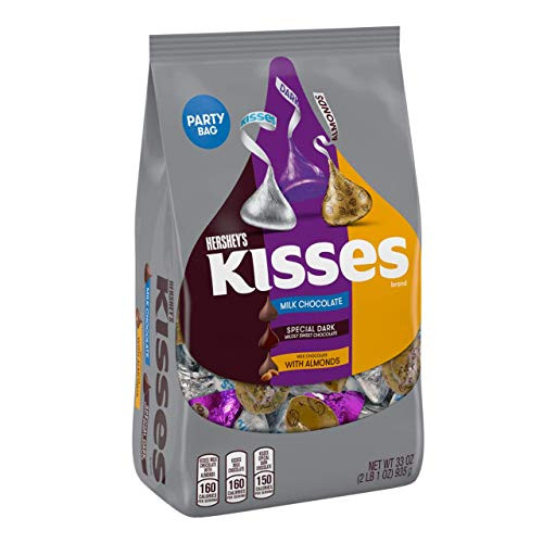 HERSHEYS KISSES Christmas Candy  Milk Chocolate  Almonds and Special Dark Chocolate  33 Ounce