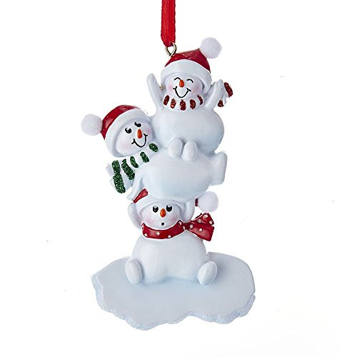 Kurt Adler Stacked Snowmen Family of 3 Ornament