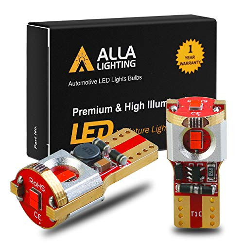 Alla Lighting Newest 194 LED Bulbs Super Bright T10 175 168 2825 W5W ZS SMD 12V LED Bulbs for Car License Plate Tag Interior Map Dome Trunk Courtesy L