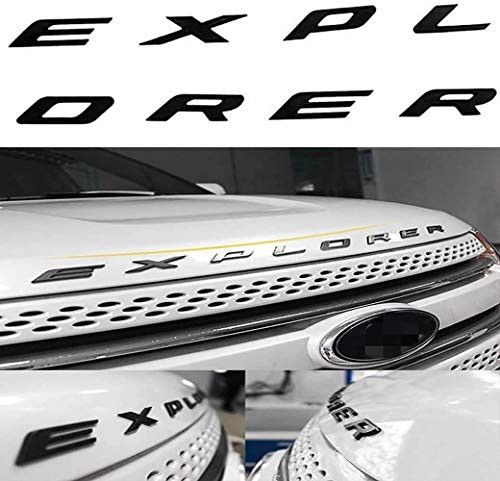 3D Letters ABS Front Hood Emblem Explorer Sport Hood Letters Stickers for Explorer 2011-2020-Gloss Black-