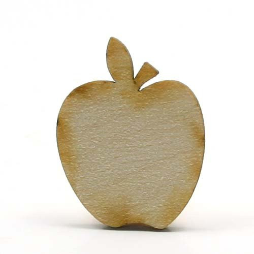 Mylittlewoodshop Package of 6 - Apple - 1 inch Wide by 3-4 inches Tall and 1-8 inch Thick Unfinished Wood -LC-APPL01-6-