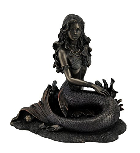 Veronese Design Enchanted Song Bronze Finish Mermaid Sitting On Ocean Floor Statue