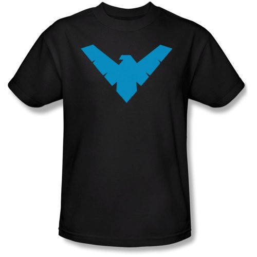 Nightwing Logo Batman Adult T-Shirt - Black -XX-Large-