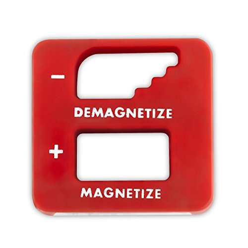 Red Precision Demagnetizer/Magnetizer - For Screwdrivers, Small Tools, Small and Big Screws, Drills, Drill Bits, Sockets, Nuts, Bolts, Nails And Construction Tools - By Katzco