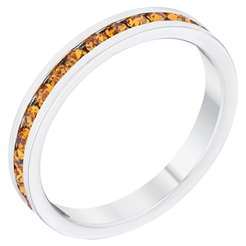 Kate Bissett Stylish Birthstone Stackables Swarovski Crystal Yellow -November Size 9
