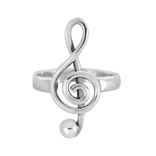 Chuvora 925 Sterling Silver Treble G-Clef Musician Ring - Nickel Free Size 7 Chuvora 925 Sterling Silver Treble G-Clef Musician Ring - Nickel Free Size 7