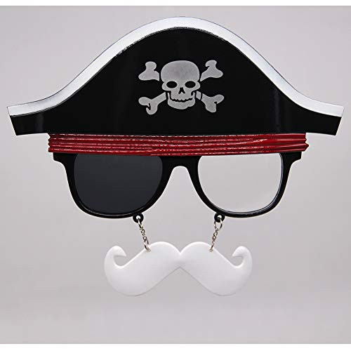 Halloween Pirate Skull Costume Eyeglasses  Pirate Beard Party Dress up Eyeglasses  Skull and Crossbones Instant Costume Mask  Funny Halloween Party Favo