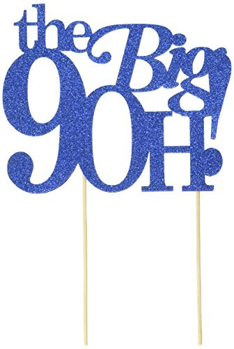 All About Details Blue The Big 9OH! Cake Topper