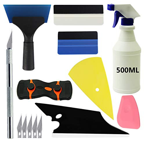 YXGOOD Car Window Tint Application Tools Kit  9 Pcs Vehicle Glass Protective Film Installing Tool Car Window Film Squeegee Automotive Film Scrapers Wi